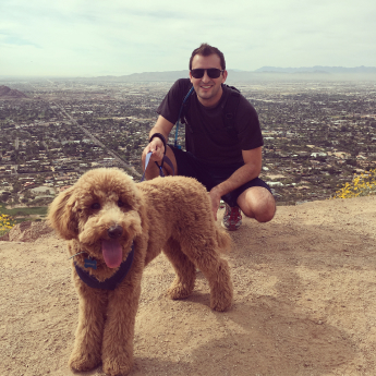 Me and my dog Barnaby on a hike